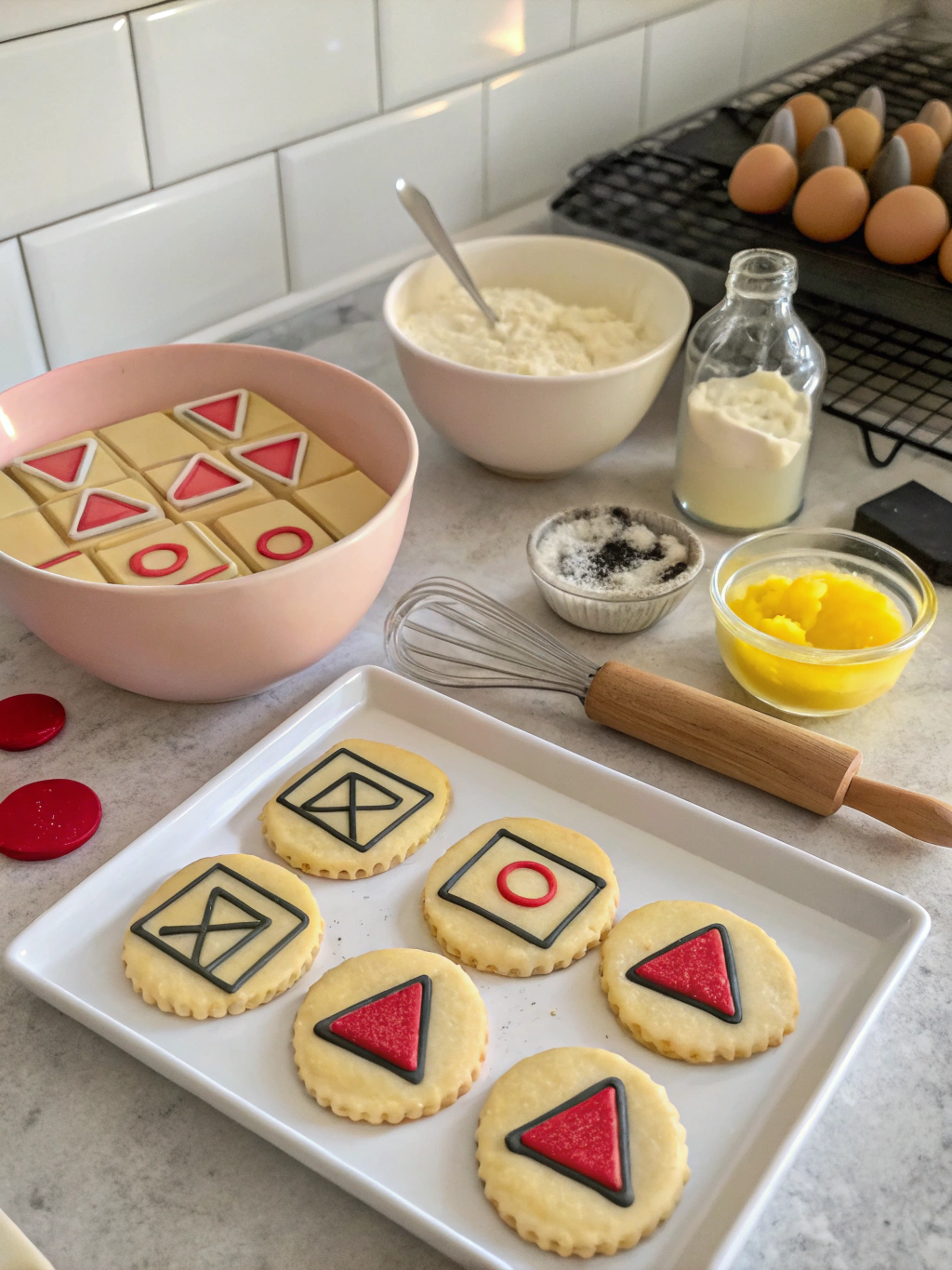 how to make squid game cookies preparing steps