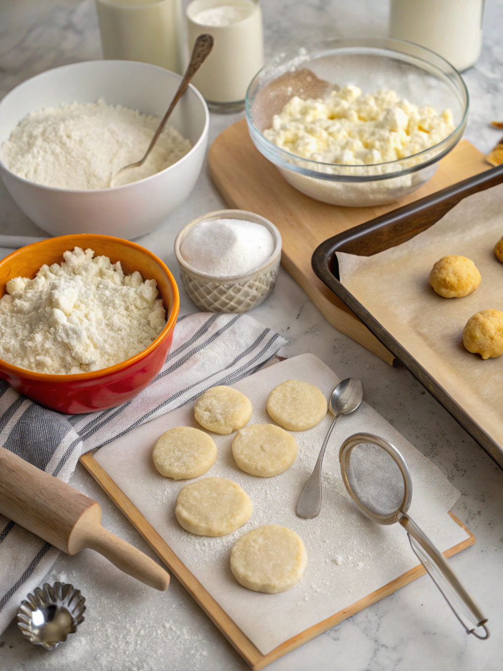 cottage cheese cookies preparing steps
