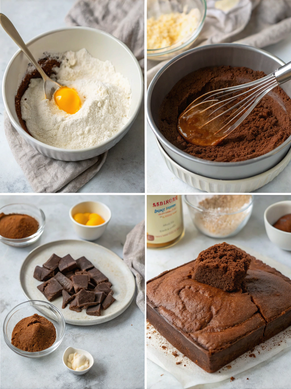 easy cocoa cake preparing steps
